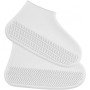 Багаторазові бахіли-чохли L (41-45 розмір) для взуття силіконові від води та бруду. Колір: білий
