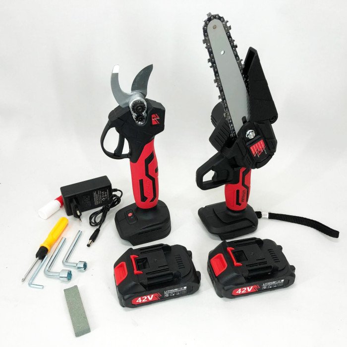 Комплект акумуляторного інструменту 2в1 міні пила секатор KRAFFTEC 36V 4АР