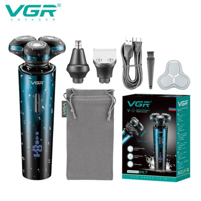 Багатофункціональна професійна електробритва VGR 3 в 1 V-303: бритва, триммер та стрижка