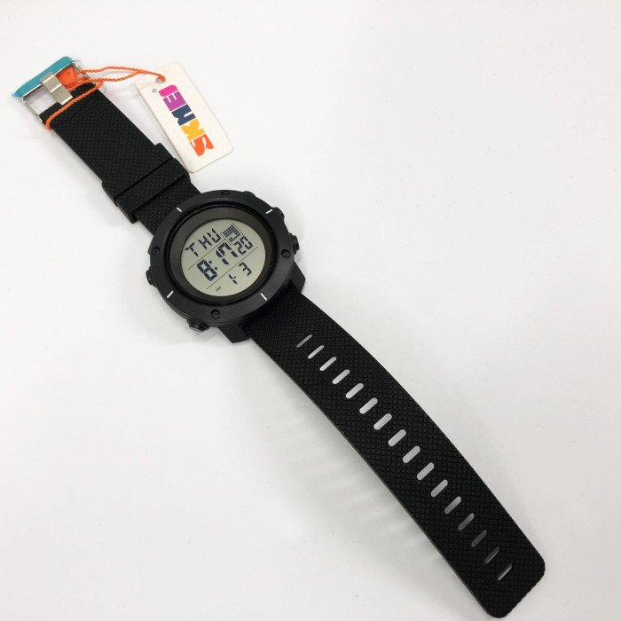 Годинник наручний чоловічий SKMEI 1213BK BLACK BIG SIZE, годинник тактичний протиударний. Колір: чорний