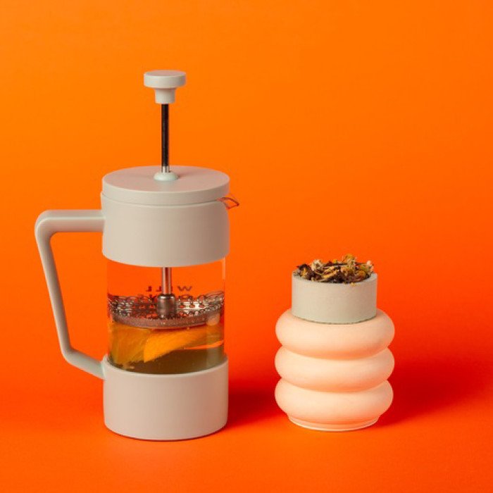 Френч-прес Well Done WD-8056A 600 мл м'ятний, Стильний скляний чайник для заварювання, Френч для чаю