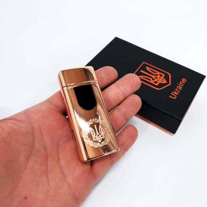 Електрична та газова запальничка Україна із USB-зарядкою HL-435, запальничка незвичайна. Колір: золотий