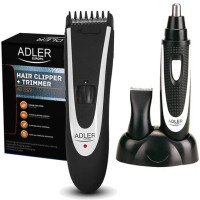 Машинка для стрижки Adler AD 2822 чоловічий тример з насадками для голови носа вух та тіла