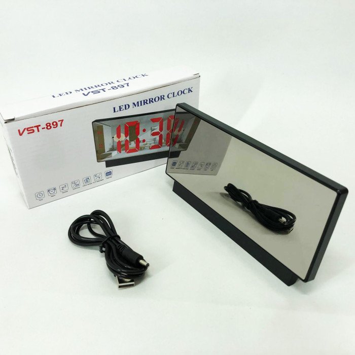 Електронні настільні LED годинники від USB VST-897-4 з будильником та термометром