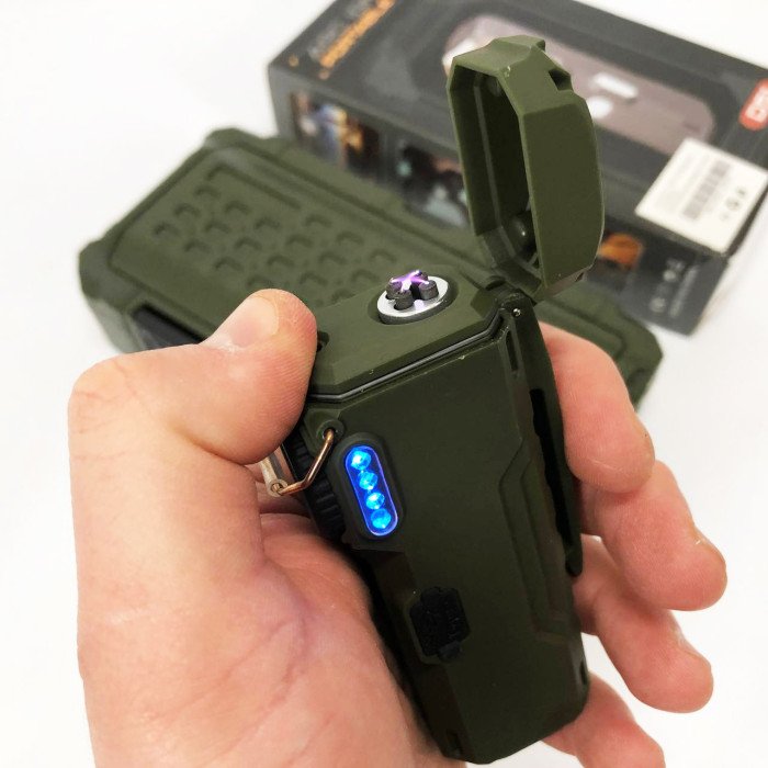 Ліхтарик-запальничка армійська MULTIFUNCTIONAL D51-COB, Запальничка на подарунок в упаковці. Колір: зелений