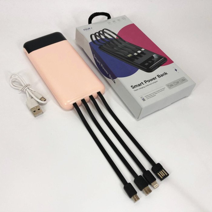 Павербанк Power Bank UKC 50000mAh Мобільна зарядка зовнішній акумулятор портативний павер. Колір: рожевий