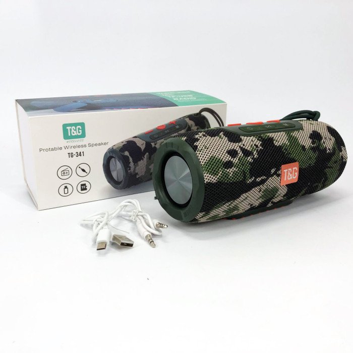 Портативна колонка Bluetooth TG341 зі шнурком, акумуляторна колонка для музики. Колір: камуфляж