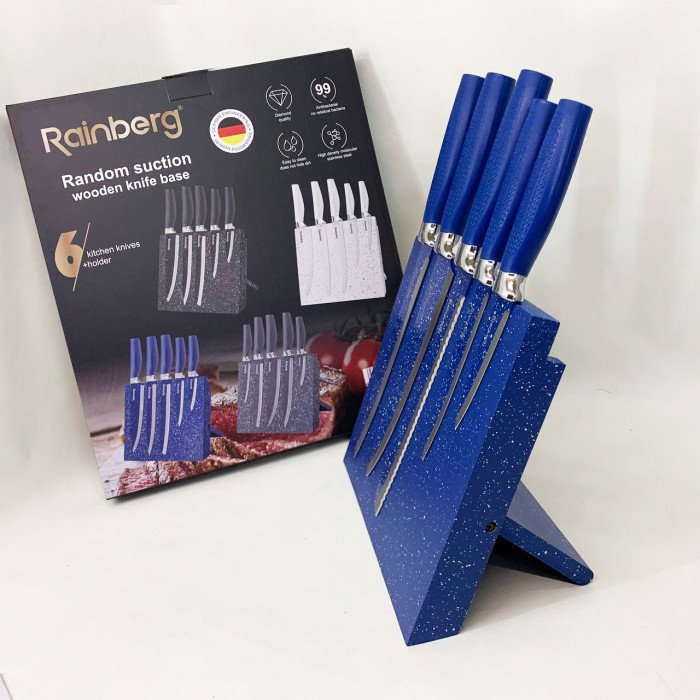 Набір ножів Rainberg RB-2322 з нержавіючої сталі з магнітною основою Blue