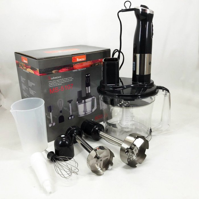 Блендер заглибний багатофункціональний 6-в-1 Domotec MS-5107 800 Вт, Потужний блендер для дому