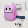 Портативний дитячий термопринтер з Bluetooth A8 Cat міні принтер для телефону Pink