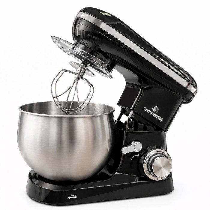 Тістомісна машина Crownberg CB-3407 2600Вт комбайн 5л Планетарний тістоміс-міксер кухонний з чашею