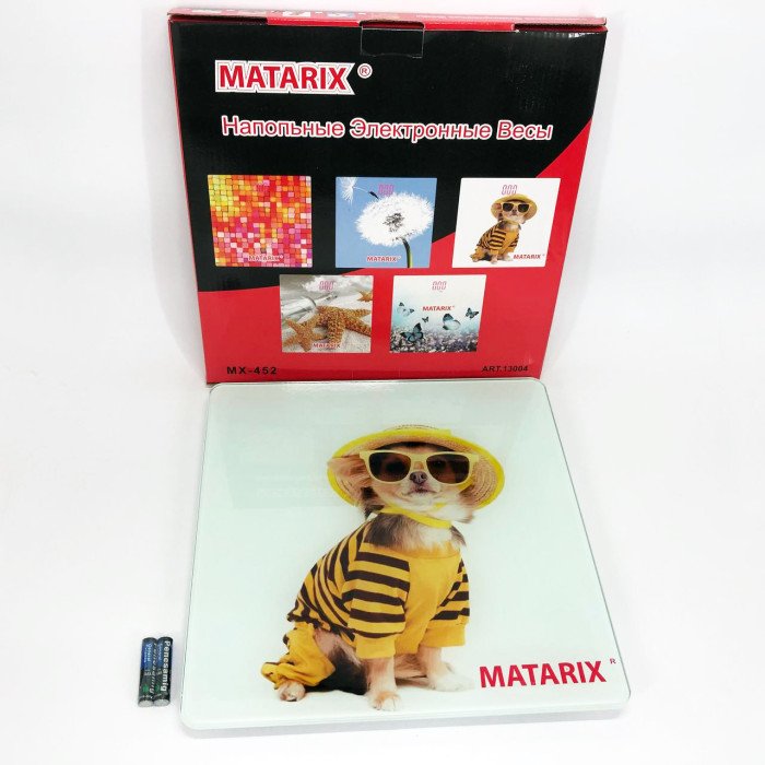 Ваги для підлоги MATARIX MX-452 180 кг, Ваги для вимірювання маси тіла, Електронні ваги пес