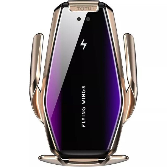 Автомобільний тримач S7 для телефону з швидкою зарядкою S7. Колір: золотий