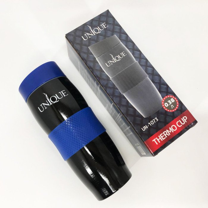Термокухоль UNIQUE UN-1073 0.38 л, Термос з нержавіючої сталі металевий. Колір: синій