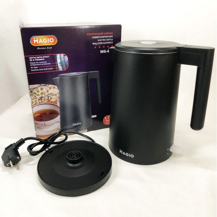 Електрочайник-термос Magio MG-491 1.7 л, електронний чайник, дисковий чайник, чайник електро