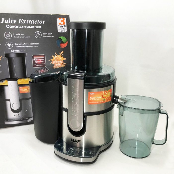 Електричний соковитискач RAF R.2700 для цитрусових, фруктів та овочів з ємністю для соку 1.1 л 800 Вт