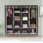 Складна тканинна шафа для одягу 170*45*170см Storage Rack, тканинна шафа для речей Коричнева