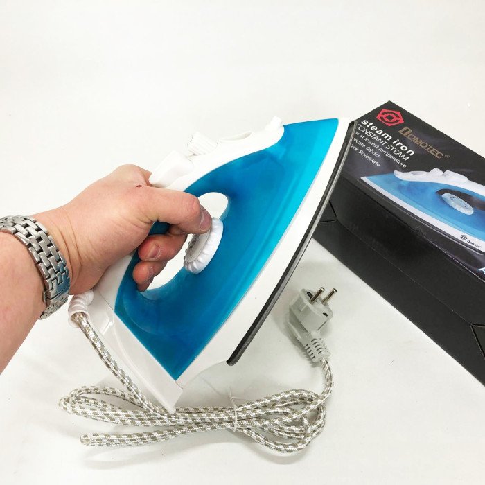 Парова праска з тефлоновим покриттям DOMOTEC MS-2208 1200 Вт, Праски з парою. Колір: блакитний