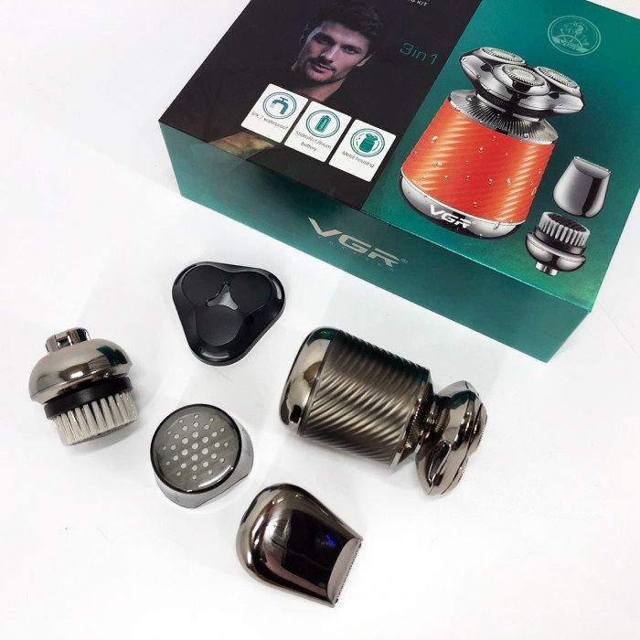 Електробритва VGR V-391, професійна електробритва, електробритва з насадками для бороди