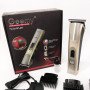 Машинка для стрижки Gemei GM-657 бездротова з комплектом насадок, Перукарські машинки