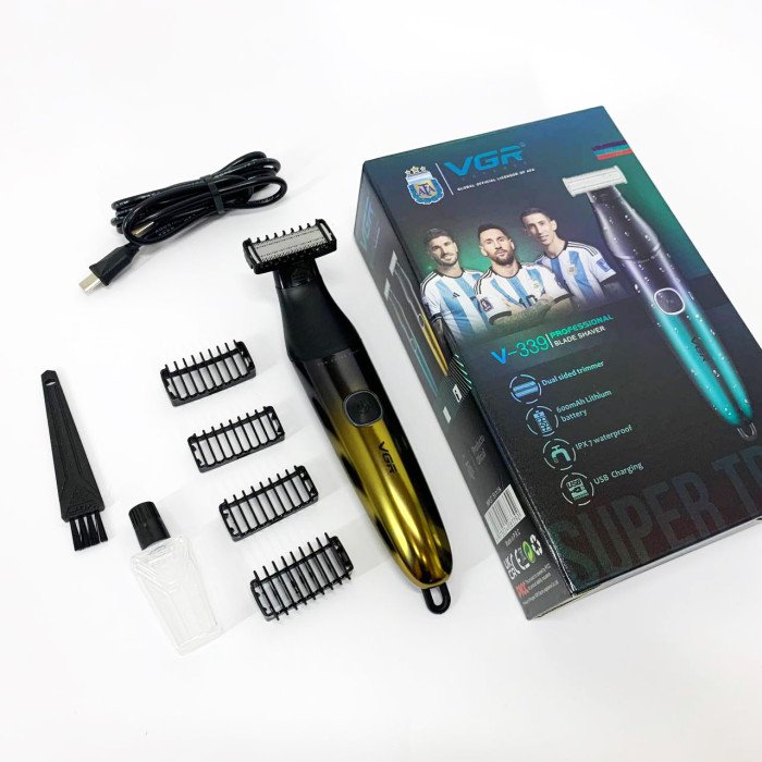 Бритва-триммер для стрижки бороди та вусів VGR V-339 GOLD