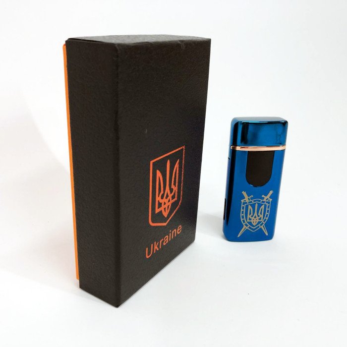 Електрична та газова запальничка Україна з USB-зарядкою HL-432, сенсорна запальничка. Колір: синій