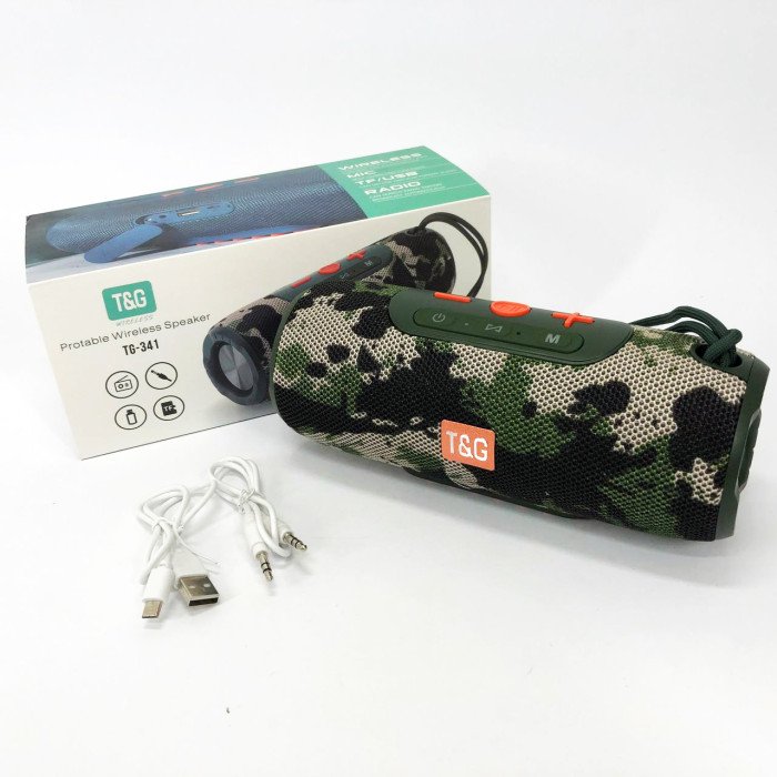 Портативна колонка Bluetooth TG341 зі шнурком, акумуляторна колонка для музики. Колір: камуфляж