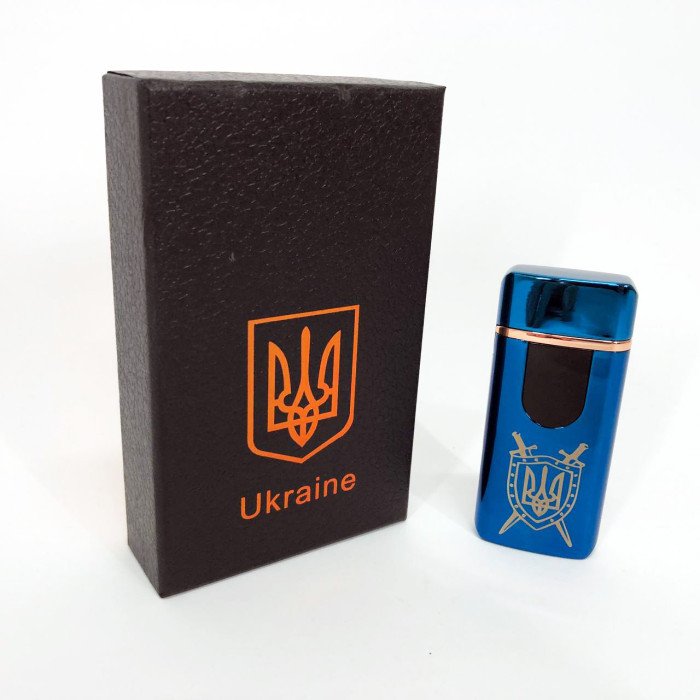 Електрична та газова запальничка Україна з USB-зарядкою HL-432, сенсорна запальничка. Колір: синій