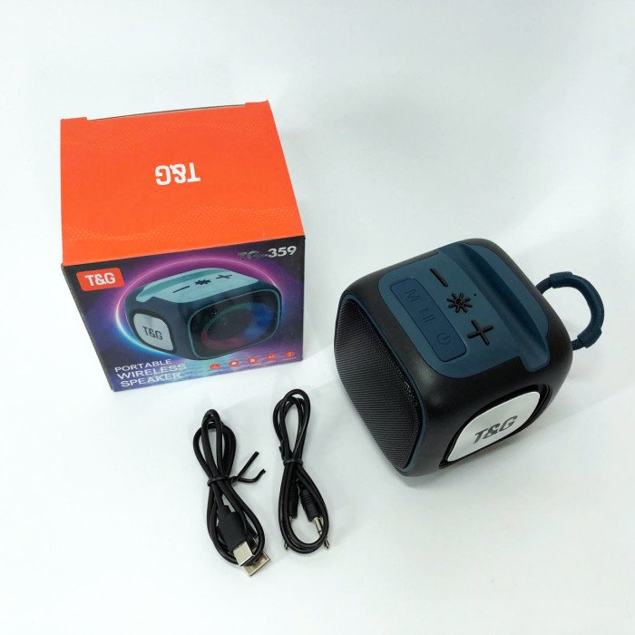 Портативна Bluetooth колонка TG359 7W з RGB підсвічуванням, гучна колонка для вечірки. Колір: чорний