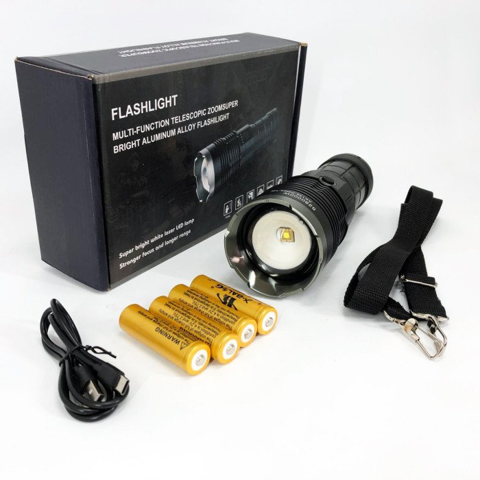 Ручний ліхтар Police AK138 WHITE LASER LED PM60-TG із зарядкою USB, що працює від 4х18650 акумуляторів