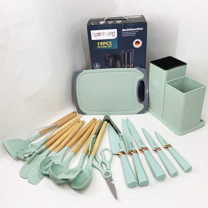 Набір кухонного приладдя на підставці Rainberg RB-2289 Green