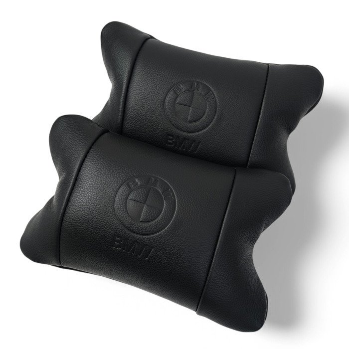 Преміальний набір автоподушок BMW із натуральної шкіри – подушки + брелок