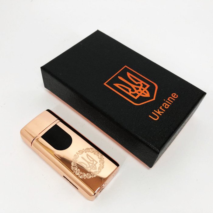 Електрична та газова запальничка Україна із USB-зарядкою HL-435, запальничка незвичайна. Колір: золотий