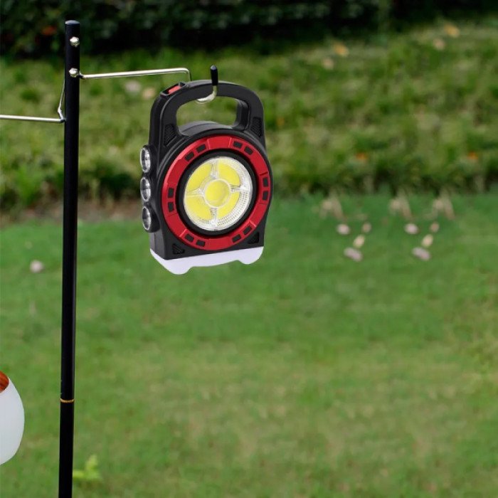 Переносний ліхтар прожектор 6678С-3LED+5COB із сонячною панеллю та функцією Power Bank, ручний прожектор