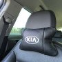Автодушки 2 шт на підголовник Kia / Кіа, натуральна шкіра, чорні, Підголовник для авто з комфортом