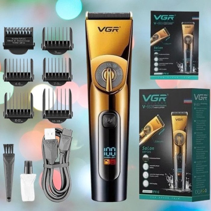 Професійна бездротова машинка для стрижки VGR V-663 тример для волосся, бороди та вусів