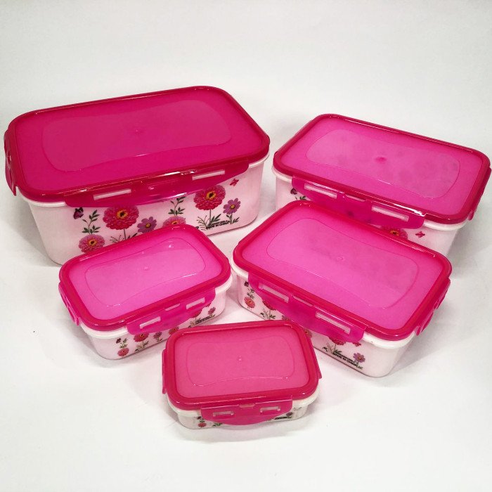 Набір контейнерів UNIQUE UN-1514 5шт. Колір: рожевий