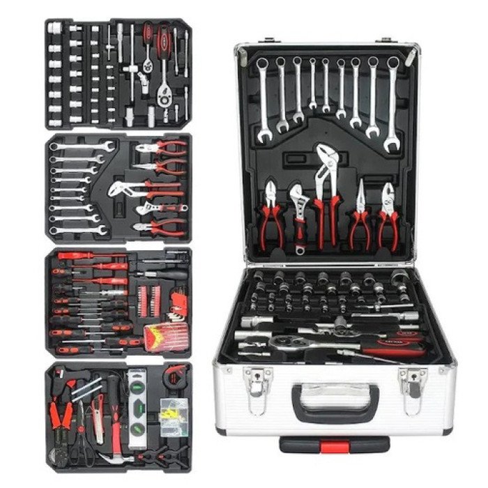 Професійний набір інструментів Tools Set KRAFFTEC у валізі з тріскачкою із 408 предметів