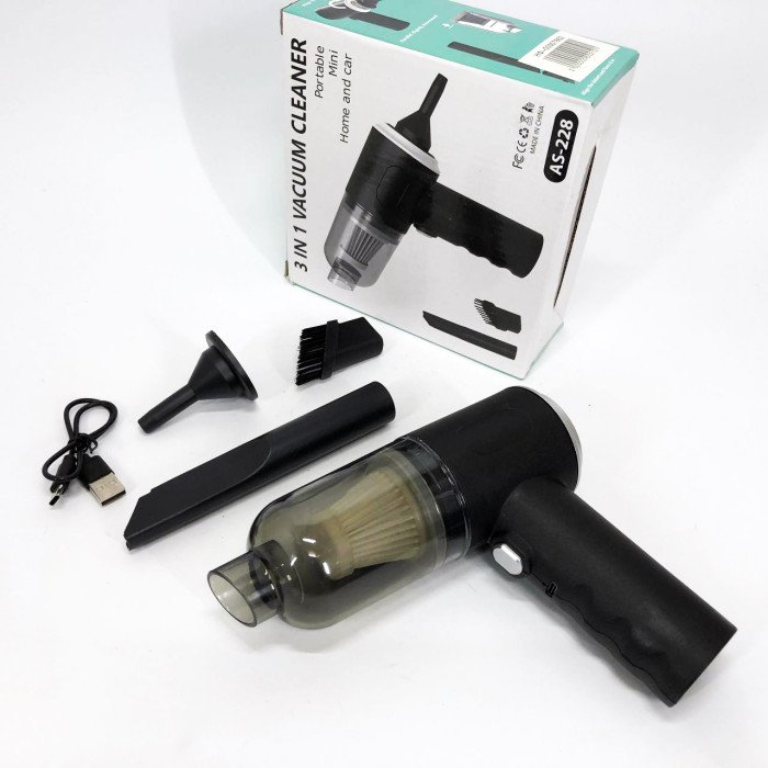 Ручний міні акумуляторний пилосос для машини / будинку з насадками AS-228