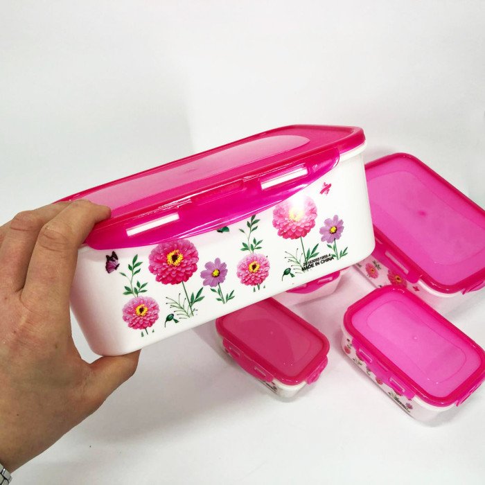 Набір контейнерів UNIQUE UN-1514 5шт. Колір: рожевий