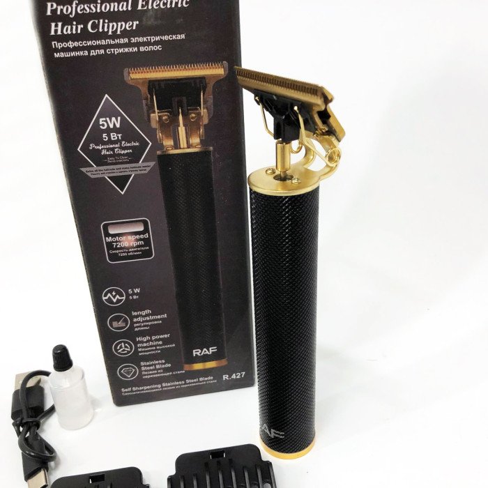 Тример акумуляторний для стрижки волосся RAF R.427 для бороди вусів машинка для стрижки 5 Вт