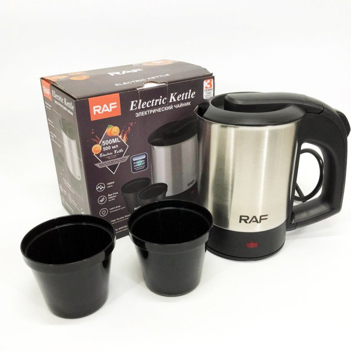 Електрочайник від 220В компактний RAF R-7887 із двома чашками в комплекті