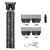 Машинка для стрижки волосся Vintage T9-2 BLACK 4 насадки