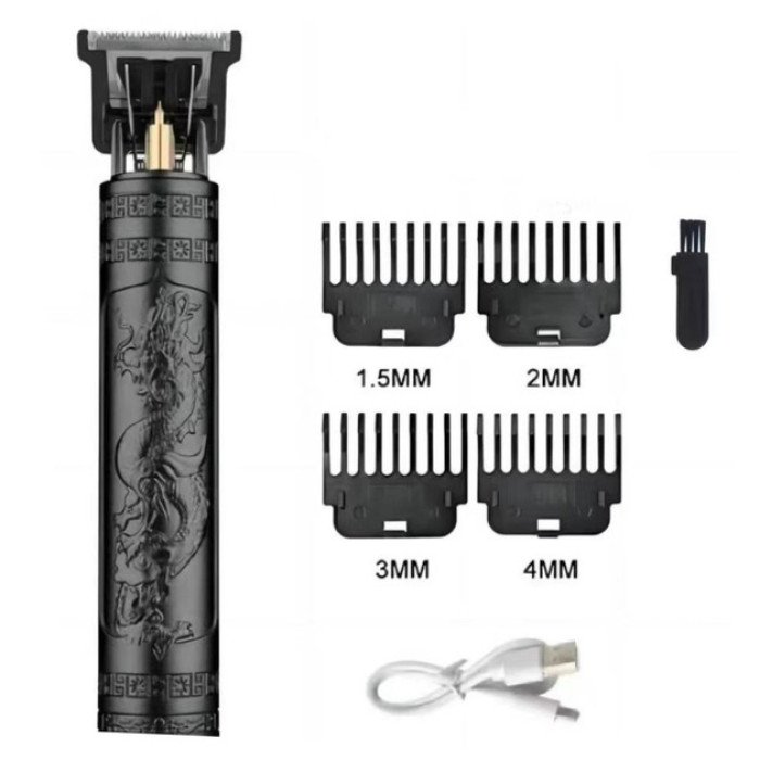 Машинка для стрижки волосся Vintage T9-2 BLACK 4 насадки