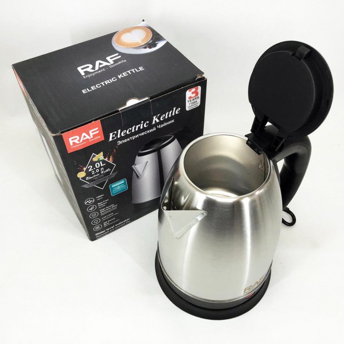 Електрочайник RAF R.7816 металевий дисковий 2 л 2200 Вт, Потужний кухонний чайник