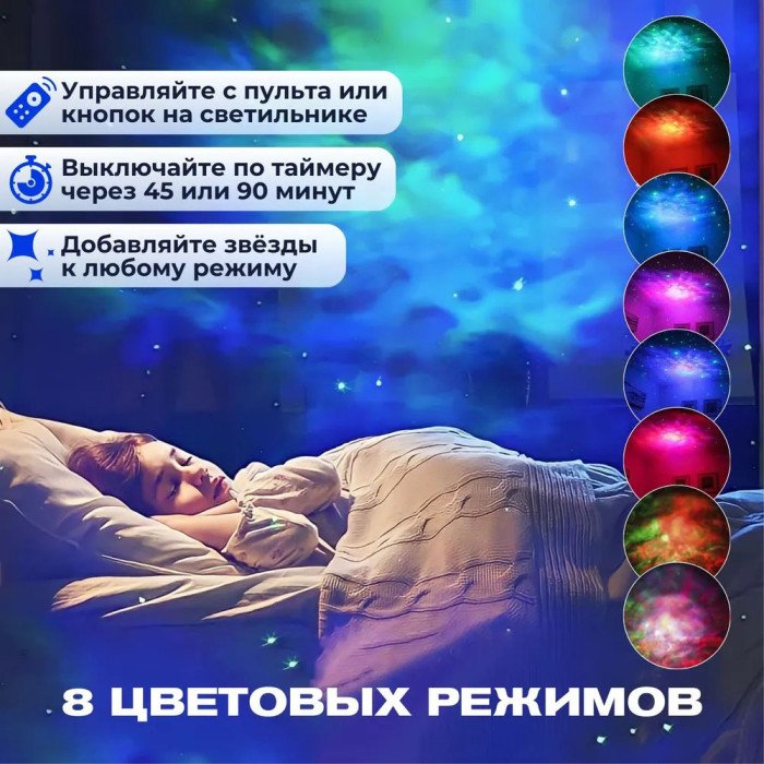 Нічний світильник космонавт Зіркове небо галактичний нічник-проектор зоряного неба астронавт