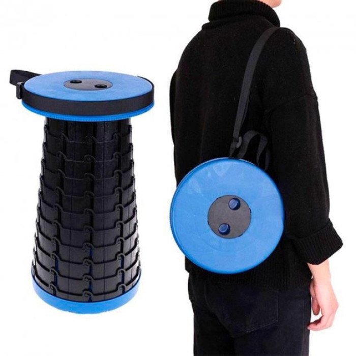 Розкладний стілець, складний табурет Retractable Stool. Колір: синій
