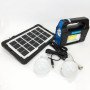 Ліхтар портативний на сонячній батареї JA-2007 сонячна зарядна станція + 2 лампочки. Колір: блакитний