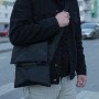 Чоловіча сумка чорна тканинна, Чоловіча сумка через плече шкіра, Сумка для прихованого носіння пістолета