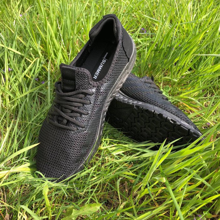 Кросівки з тканинним верхом із сітки 45 розмір. Літні кросівки сітка. Модель 67554. Колір: чорний